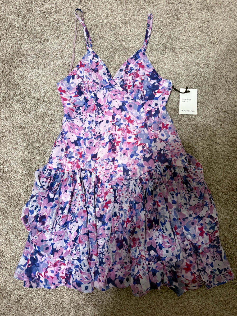 Women’s Floral Pink & Purple Party Dress